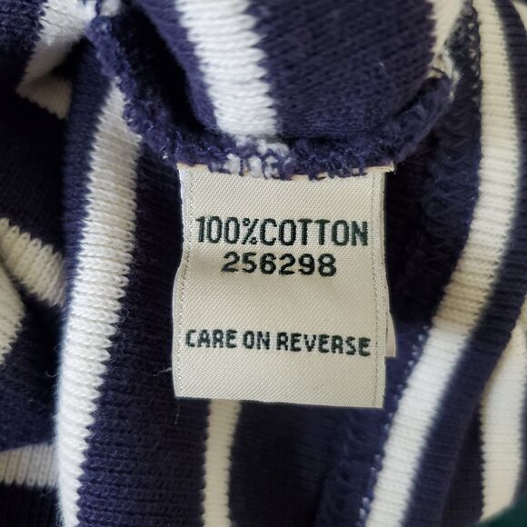 L.L. Bean Sweater Womens Size 2X Blue White Striped Cotton Knit Casual Coastal - Picture 9 of 10